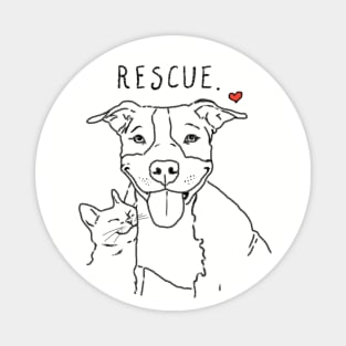 Rescue Pit Bull and Cat Magnet